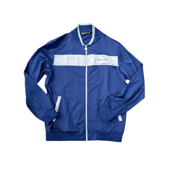 Travis Mathew Men XL Full Zip Track Performance Jacket Stripe Athleisure Casual‎